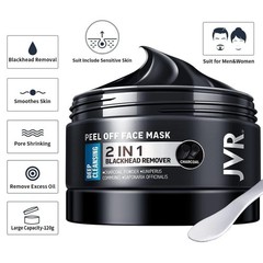 JVR Peel off Face Mask, Blackhead Remover Mask for Men , Charcoal Peel off Black