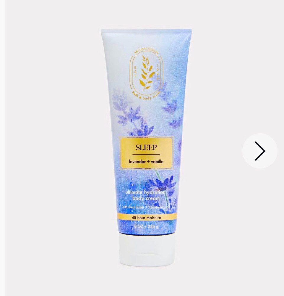 Bath & Body Works Aromatherapy Sleep Lavender Vanilla Hydrating Body Cream 8 oz