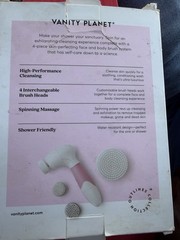 Vanity Planet Outlines Face & Body Electric Facial Brush Exfoliating Pink/White
