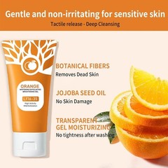 Orange Exfoliating Gel Scrub for Face and Body, Orange Peeling Gel 2 Pack, 2 Flz