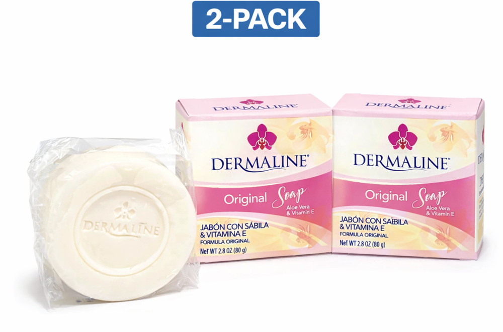 Dermaline Aloe Vera & Vitamin E Soap 80g – 2 Bars – Original Formula