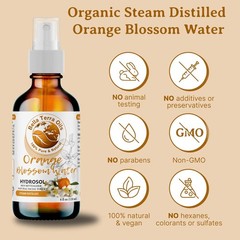 Pure Neroli Orange Water Hydrosol 100% Natural Skin Hair Face Aromatherapy Toner