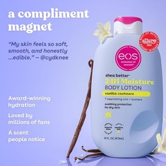 eos Shea Better Body Lotion Vanilla Cashmere, 24-Hour Moisture Non – Greasy