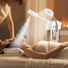 2 in1 Facial Steamer 5x LED Magnifying Lamp Hot Ozone Beauty Salon Face Equipmen