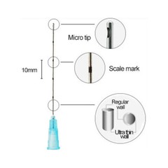 Micro Cannula with Puncture, Blunt Tip for Fillers, USA Seller , FDA Listed