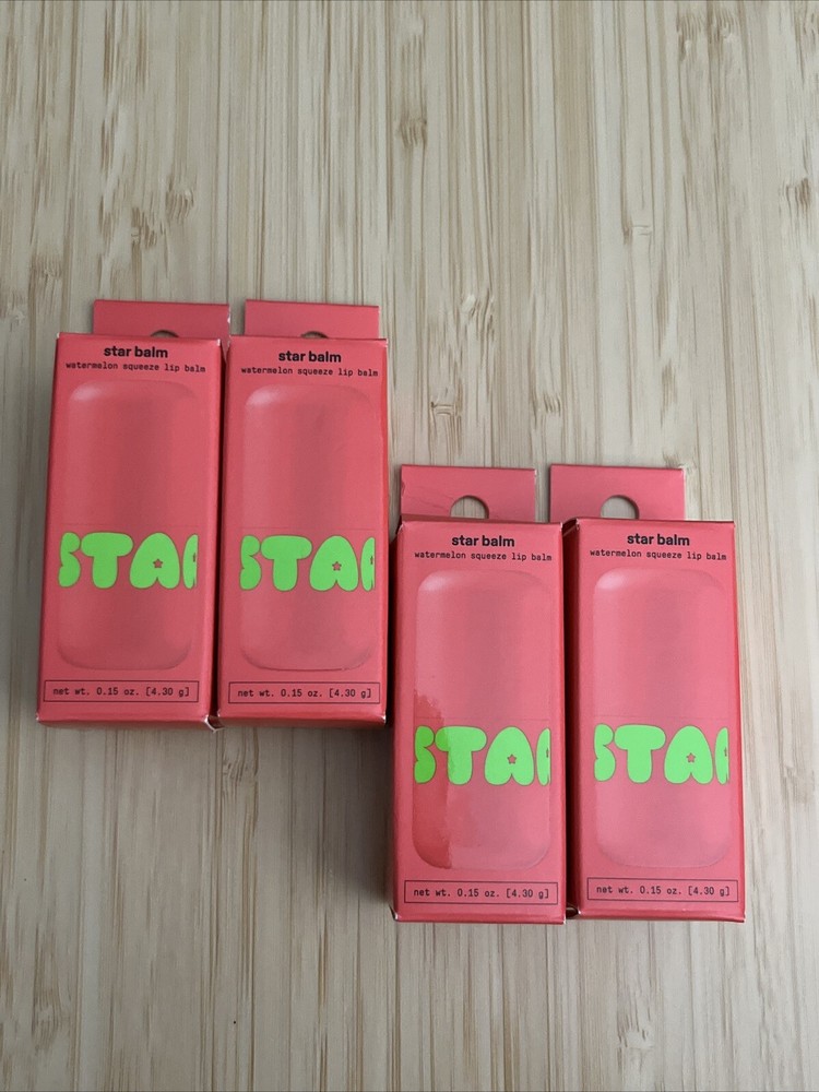STARFACE BALM WATERMELON SQUEEZE LIP BALM LOT OF (4) 0.15 OZ. EACH NEW IN BOX