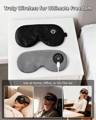 Heated Eye Mask for Dry Eyes, Cordless 1 Count (Pack of 1), Black