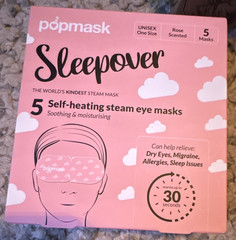 popmask Sleepover Self-Heating Steam Eye Masks Rose Scented Unisex 5 Pack