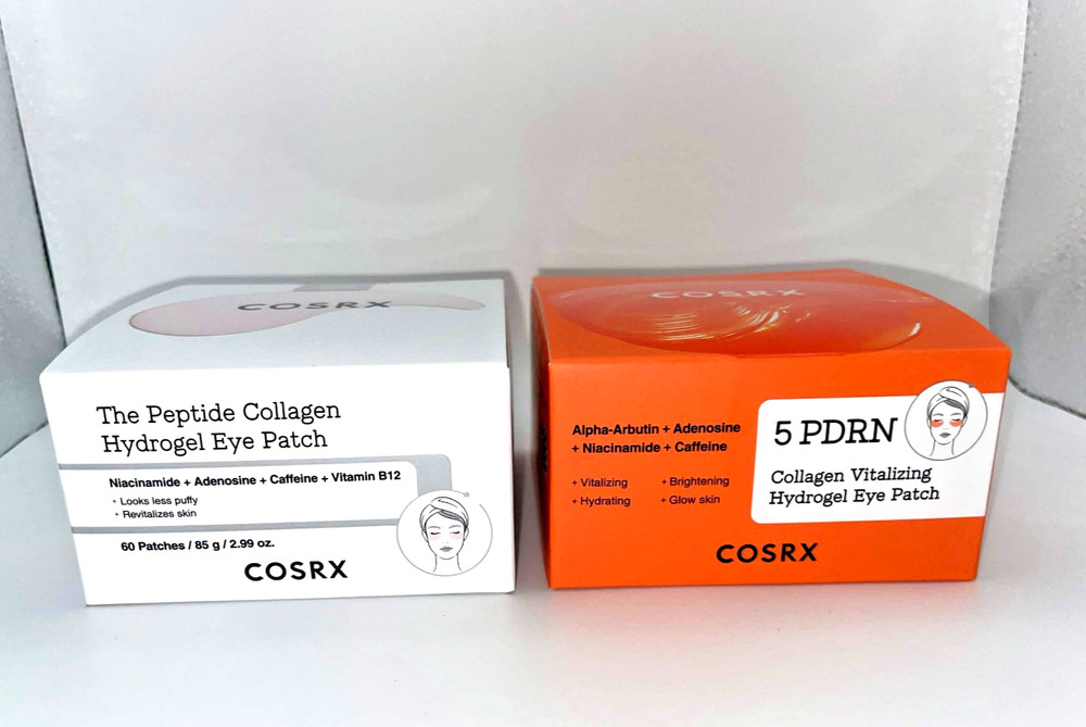 COSRX Eye Patches Lot of 2: Peptide Collagen Hydrogel and 5 PDRN Eye Patches NEW