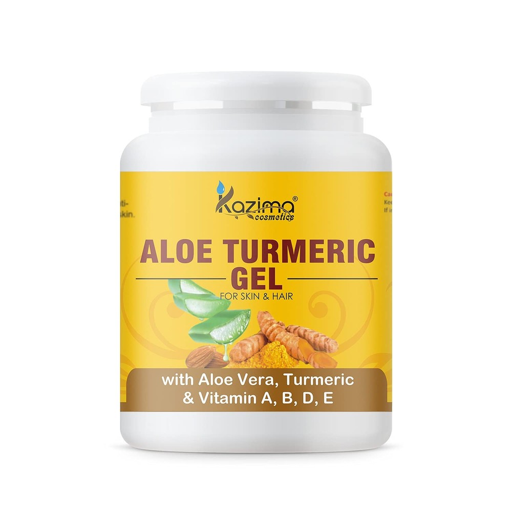 KAZIMA Aloe Turmeric Gel for Face and Body, 500gm Brightening Gel for Dark Spot