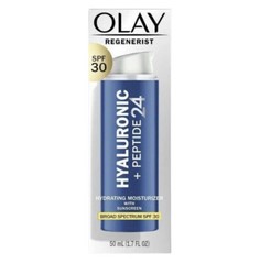 Olay Regenerist Hyaluronic + Peptide 24 Face Moisturizer, Fragrance-Free SPF 30