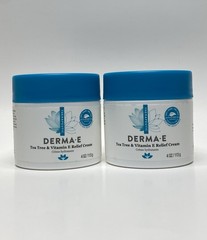 DermaE Tea Tree and Vitamin E Relief Cream – 4 oz Each (Pack 2 )