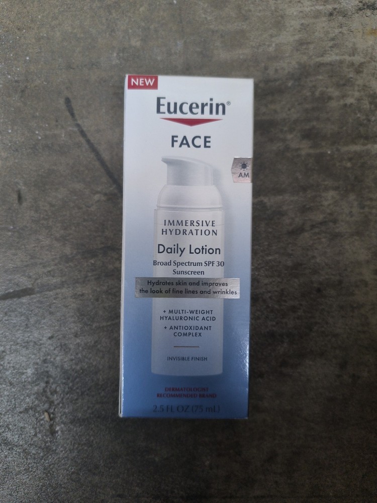 New Eucerin Face Hydration Daily Lotion w/ Sunscreen SPF 30 Hyaluronic Wrinkles