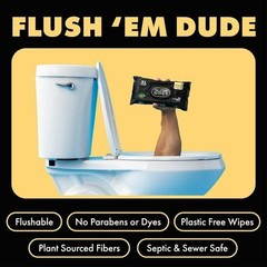 DUDE Flushable Wipes, Extra Large Shea BUTTer Smooth Wet Wipes, 240 Count