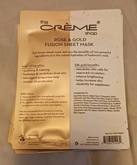 4 – The Crème Shop Fusion Sheet Mask Rose & Gold Hydrating Brightening 0.88 oz