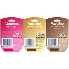 Vaseline Lip Therapy Mini Lip Balm Set 3-Pack Creme Brulee Rosy Cocoa Butter