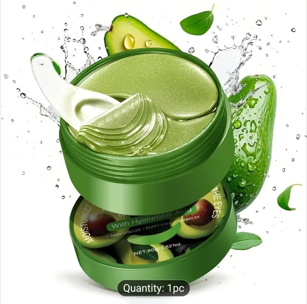 60 Pieces Eye Masks Avocado Eye Patches contains hydroxy acids and Vitamins C.