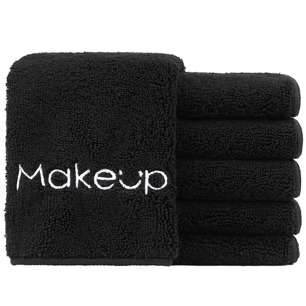 HOMEXCEL Makeup Remover Cloth 6 Pack,Premium 6 Count (Pack of 1), Black