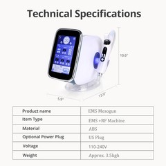 EMS Meso Injector No Needle RF Mesotherapy Gun Skin Wrinkle Removal Rejuvenation