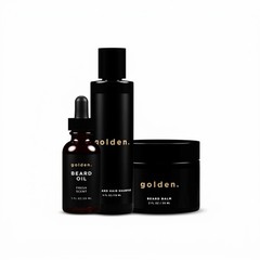Golden Grooming Beard Bundle (Regular Starter Kit) 4oz Shampoo, 2oz Balm, 1oz…
