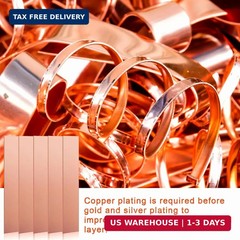 Yaocom 5 Pack Pure Copper Anode Sheet (99.995% Pure) for Plating and Electroplat