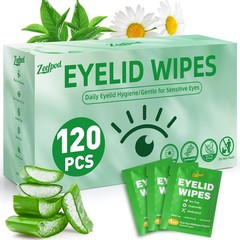 120PCS Tea Tree Oil Eyelid Wipes – Soothing Eye Cleaning Wipes, Hydrating & Gent
