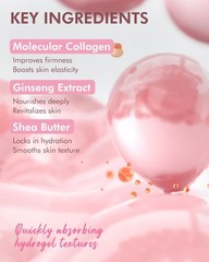 DERMAL Collagen Hydrogel Melting Jelly Gel Mask 4 Count (Pack of 1),