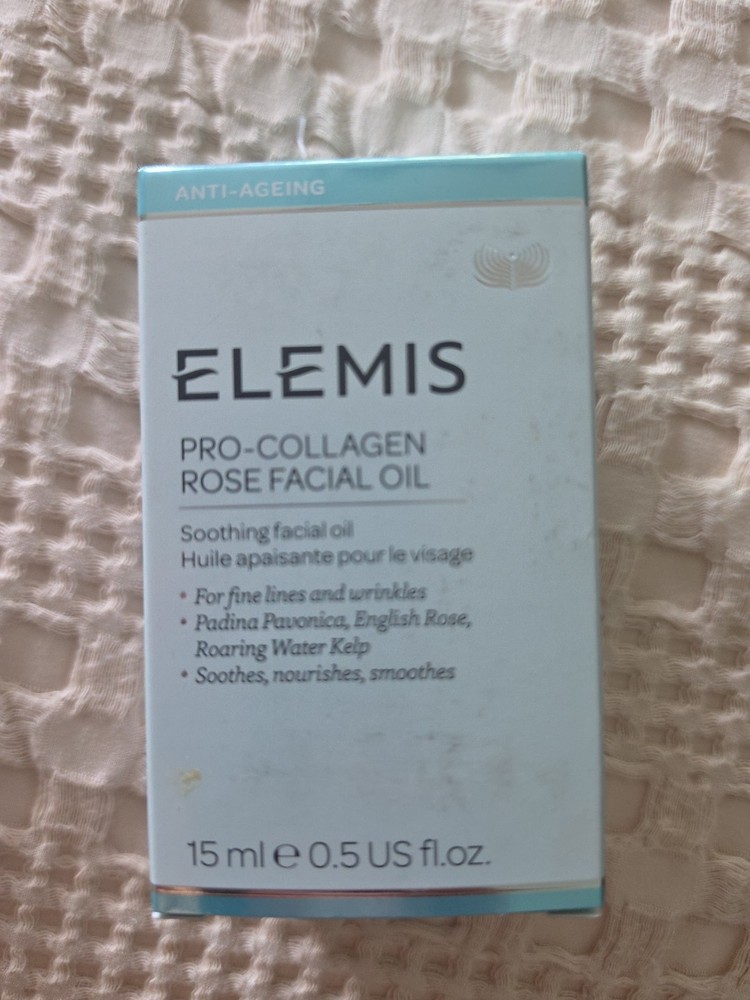 New In Box Elemis Pro Collagen Rose Facial Oil 0.5 fl oz