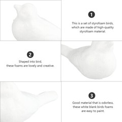 10PCS Bird Floral Arrangement Block Blank Modelling Ornament