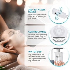 Pro 2 in 1 Facial Steamer 5X LED Magnifying Lamp Ozone Machine Spa Salon G1N