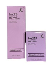 Global Beauty Calming Nighttime Skin Cream, Recovery Facial Serum set