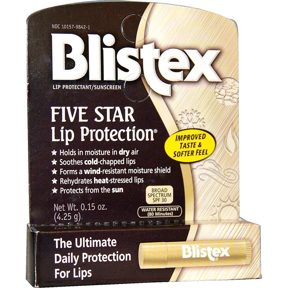 5 Pack Blistex 5 Star Lip Protect Size .15 Ounce