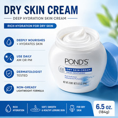Pond’s Dry Skin Cream 6.5 oz Face Moisturizer Rich Hydrating Facial Moisturizer
