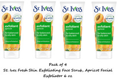 St. Ives Face Scrub, Healthy-Looking Skin Apricot Face Wash Scrub 6 Oz ( 4Pack)