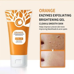 Orange Exfoliating Gel Scrub for Face and Body, Orange Peeling Gel 2 Pack, 2 Flz