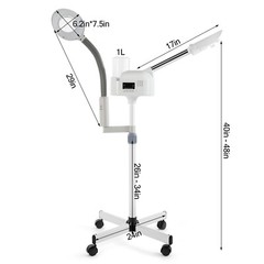 2IN1 Hot Facial Steamer 5X LED Magnifying Lamp UV Ozone LCD Salon Spa Skin Care