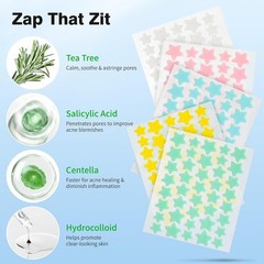 QUSTERE Pimple Patches for Face, Hydrocolloid Acne Patches, Cute Star Zit Covers