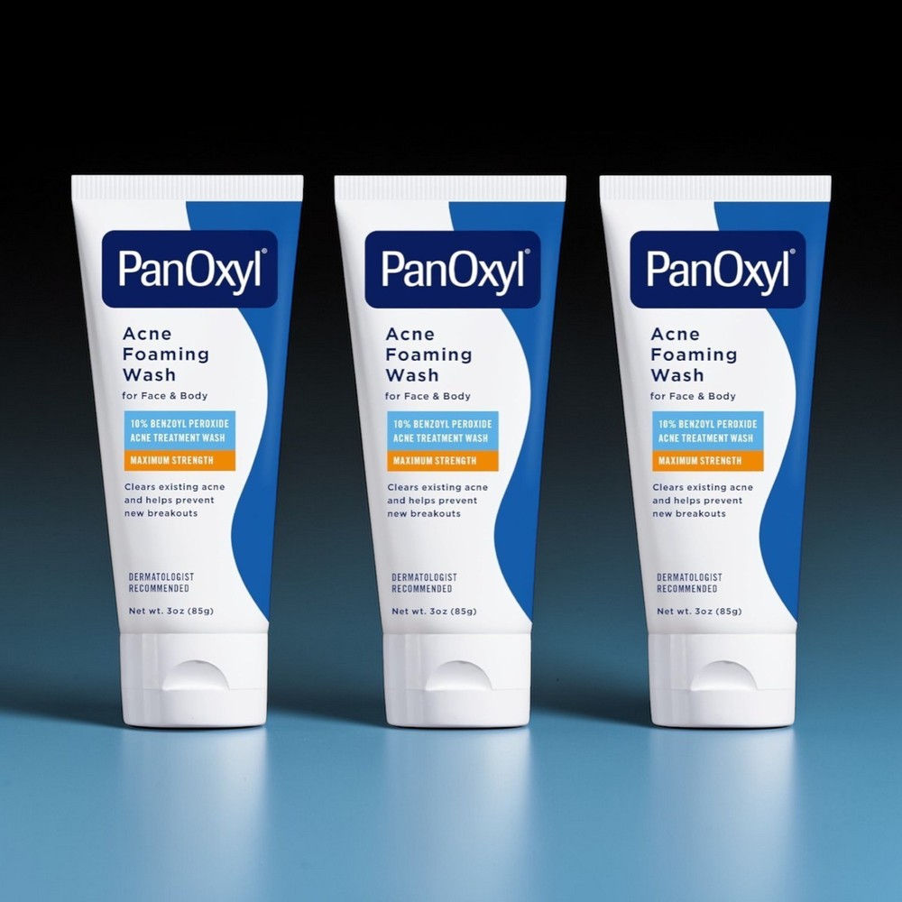 (3 Pack) Panoxyl Acne Foaming Wash with 10% Benzoyl Peroxide 3 Oz, EXP 6/27