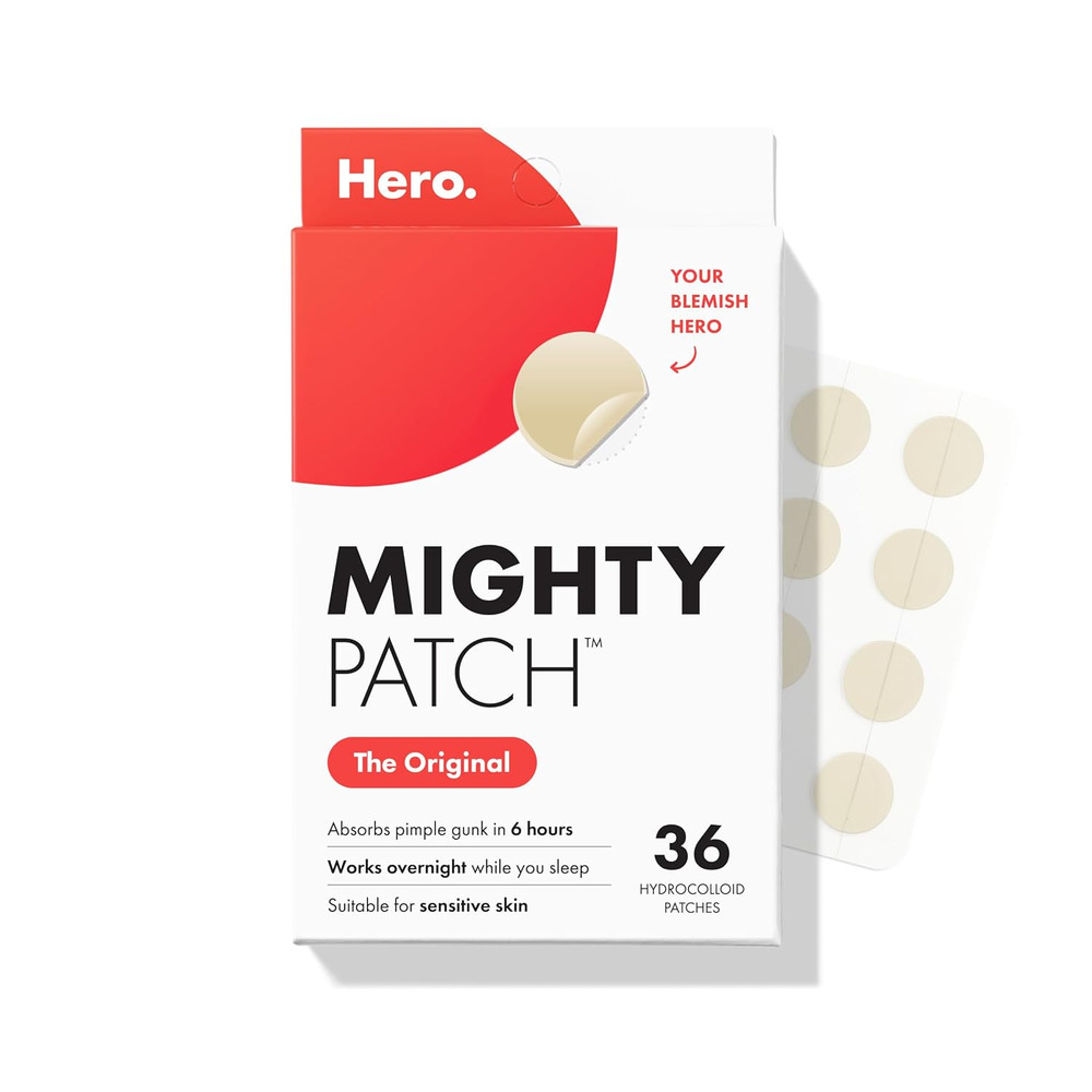 Hero Cosmetics Original Nighttime Acne Pimple Patches, 36 Ct | #1 Hydrocolloid A