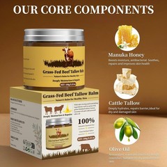 Grass Fed Beef Tallow Honey Balm Face Body Cream Moisturizer 3.53oz