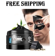 JVR Peel off Face Mask, Blackhead Remover Mask for Men , Charcoal Peel off Black