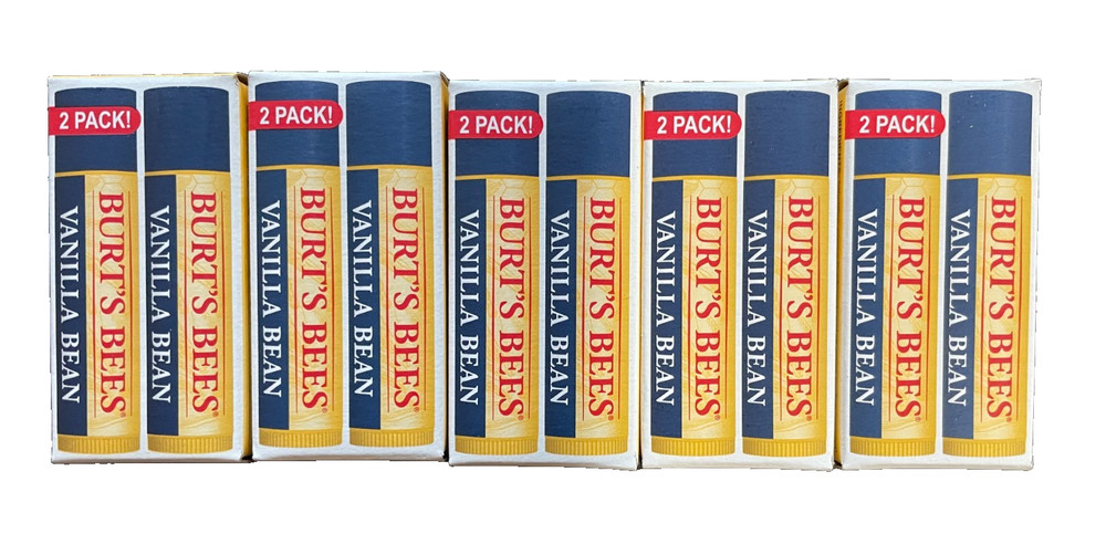 10 Burt’s Bees Vanilla Bean Chapstick Tubes Bulk Lip Care