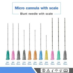 50 Micro Cannula w Puncture-Blunt-Tip for Filler-18g/22g/23g/25g/27g/30g 25/50mm