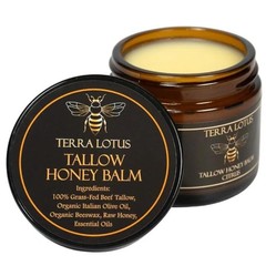 Organic Grass-Fed Beef Tallow Balm with Raw Honey-Moisturizing Cream(2 Oz,Citrus