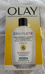 Olay Complete Daily Moisturizer SPF 15 Broad Spectrum Sunscreen Sensitive 4oz