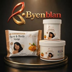Turmeric Face & Body Set Byenblan – Cream + Soap Dark Spot Brightening Skin Care