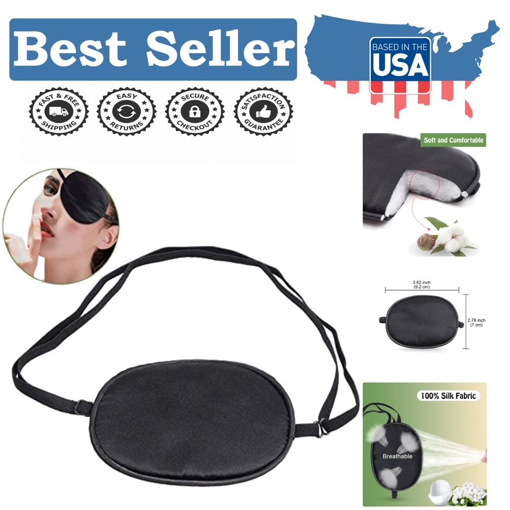 Durable Black Silk Eye Patch for Eye Health – Ideal for Strabismus Correction