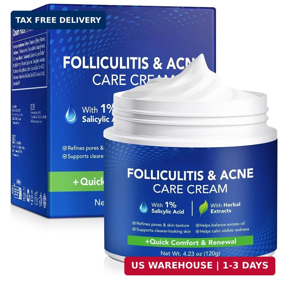Folliculitis & Acne Treatment Cream Salicylic Acid & Herbal Extracts for Scalp,